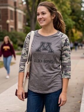 Rivalry Threads Gray Camo Minnesota Golden Gophers Tee